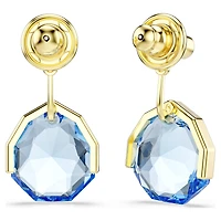 Gema earring jackets, Blue, 18K gold finish