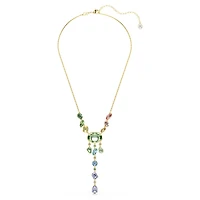 Gema Y necklace, Mixed cuts, Multicoloured, Gold-tone plated by SWAROVSKI
