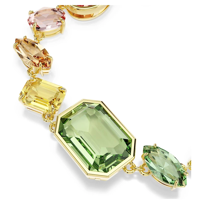 Gema bracelet, Mixed cuts, Multicoloured, Gold-tone plated