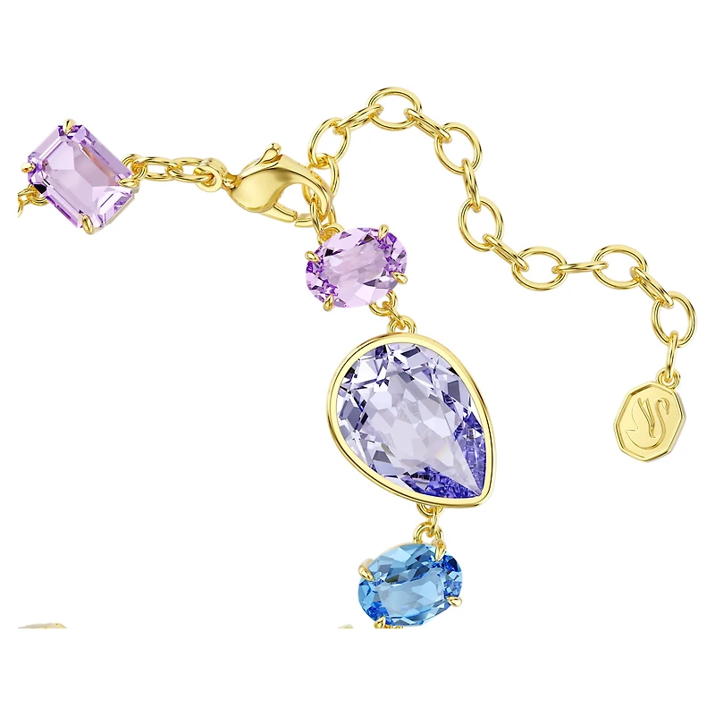 Gema bracelet, Mixed cuts, Multicoloured, Gold-tone plated