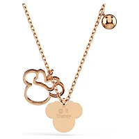 Mickey & Minnie pendant, Multicoloured, Rose gold-tone plated by SWAROVSKI