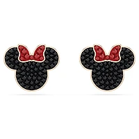 Mickey & Minnie stud earrings, Multicoloured, Rose gold-tone plated by SWAROVSKI
