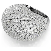 Sublima cocktail ring, Large, White, Rhodium plated by SWAROVSKI
