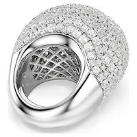 Sublima cocktail ring, Large, White, Rhodium plated by SWAROVSKI
