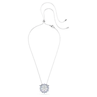 Magic pendant and brooch, Snowflake, Blue, Rhodium plated by SWAROVSKI