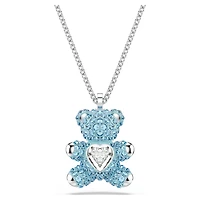 Teddy pendant, Bear, Blue, Rhodium plated by SWAROVSKI