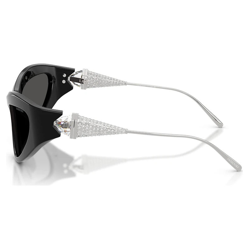 Sunglasses, Cat-eye shape, SK6046, Black by SWAROVSKI