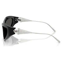 Sunglasses, Cat-eye shape, SK6046, Black by SWAROVSKI