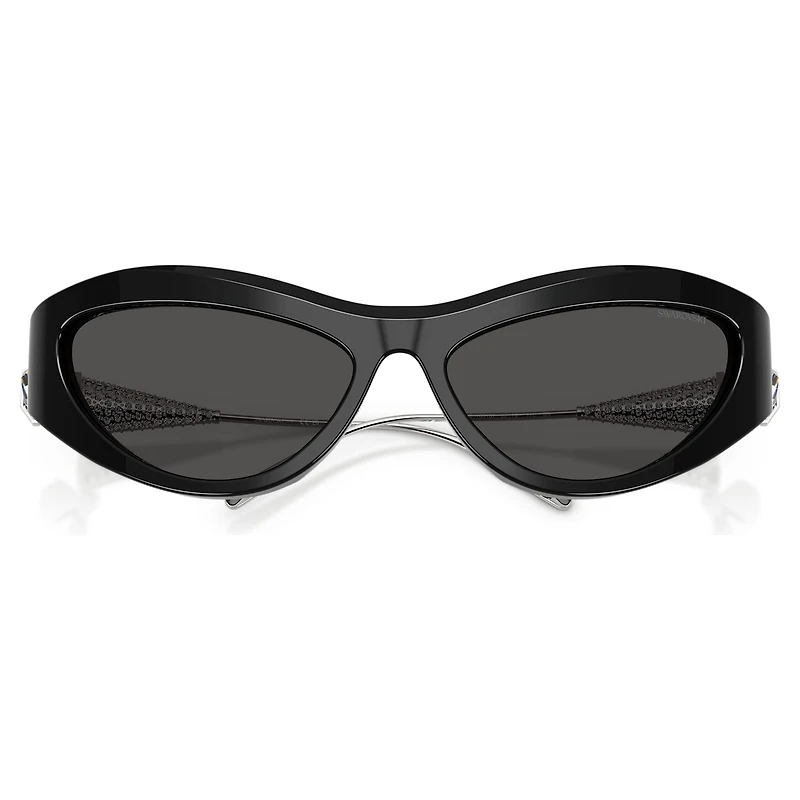 Sunglasses, Cat-eye shape, SK6046, Black by SWAROVSKI