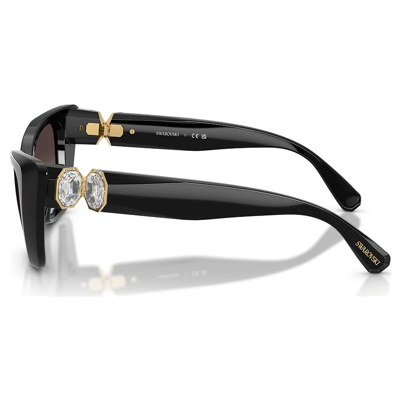 Sunglasses, Cat-eye shape, SK6047, Black by SWAROVSKI