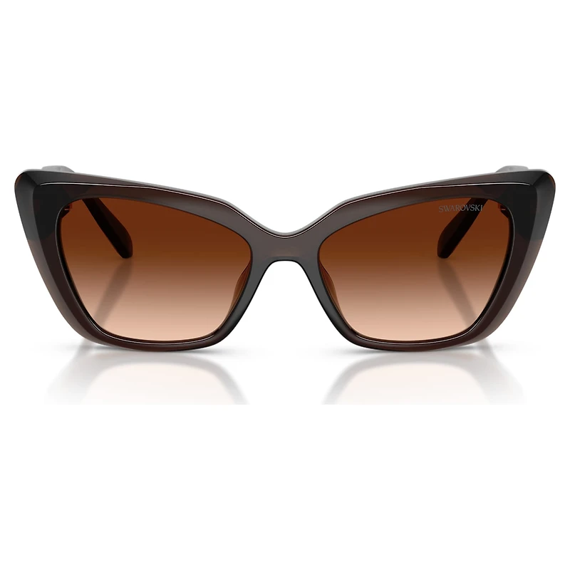 Sunglasses, Cat-eye shape, SK6047, Dark brown by SWAROVSKI