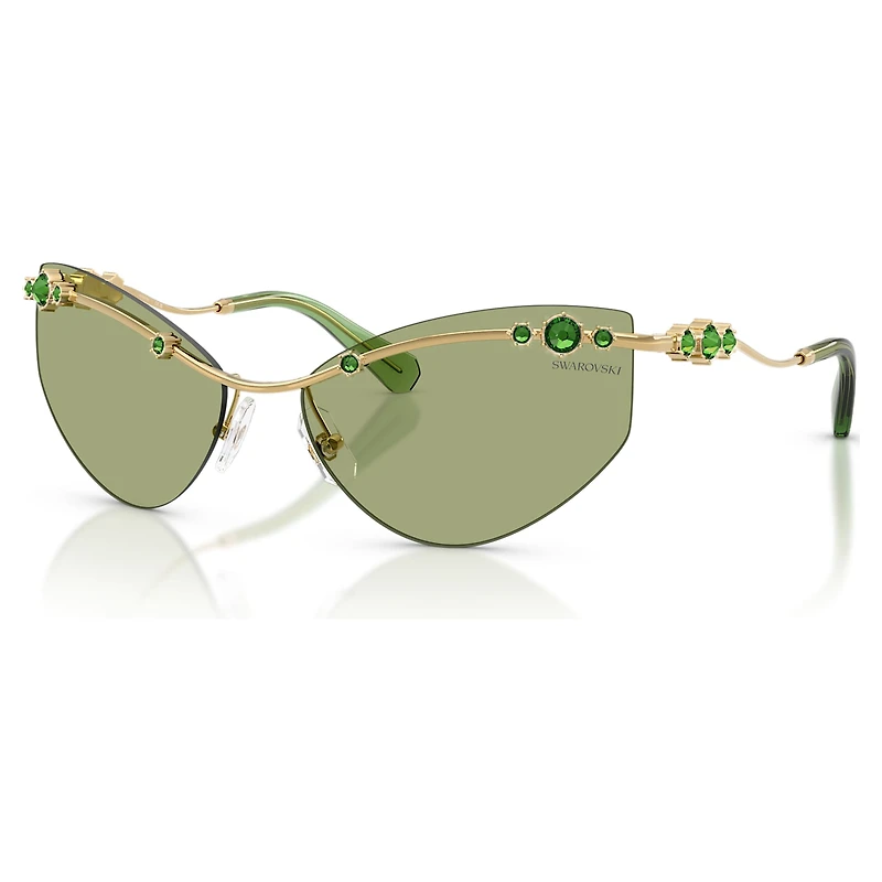 Sunglasses, Cat-eye shape, SK7039, Gold tone by SWAROVSKI
