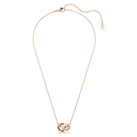 Dextera pendant, Round cut, White, 18K rose gold finish