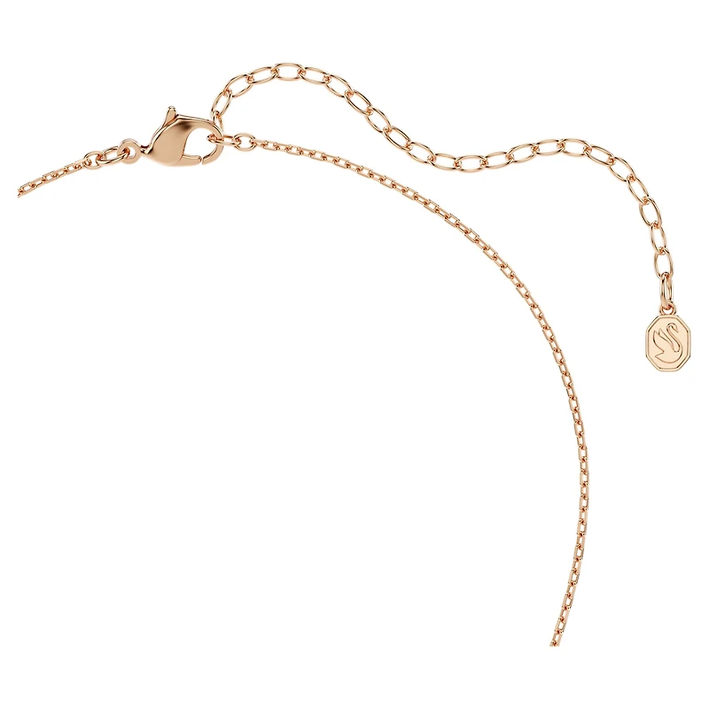 Dextera pendant, Round cut, White, 18K rose gold finish