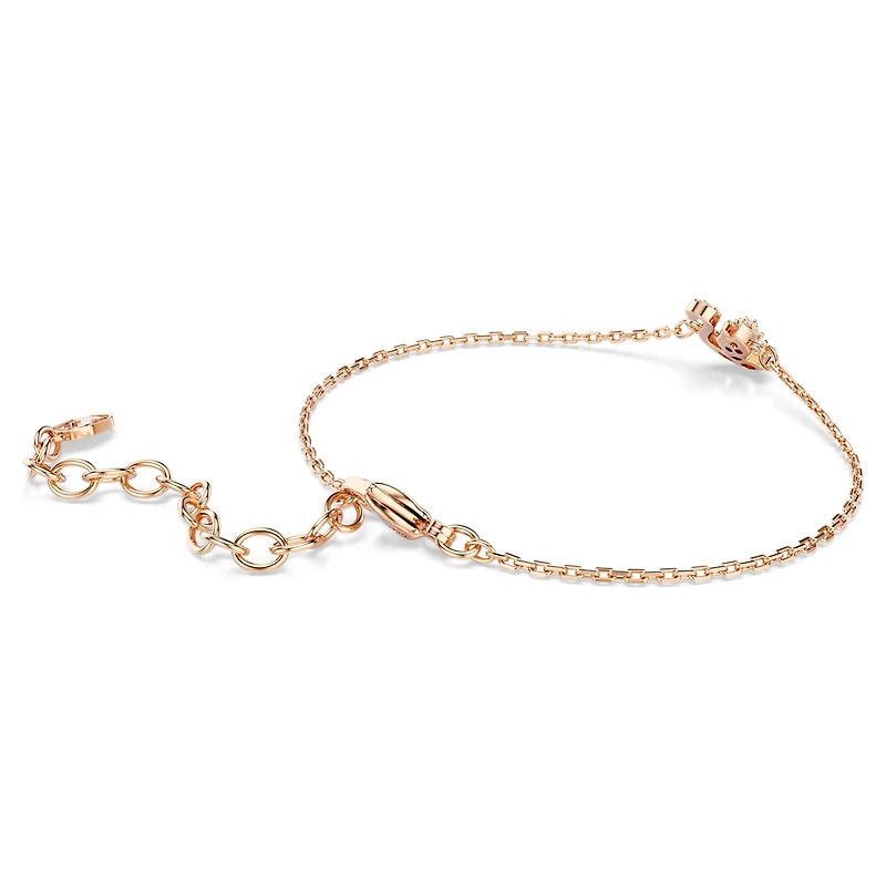 Swan bracelet, Mixed cuts, Swan, White, 18K rose gold finish