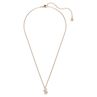 Swan pendant, Mixed cuts, Swan, White, 18K rose gold finish