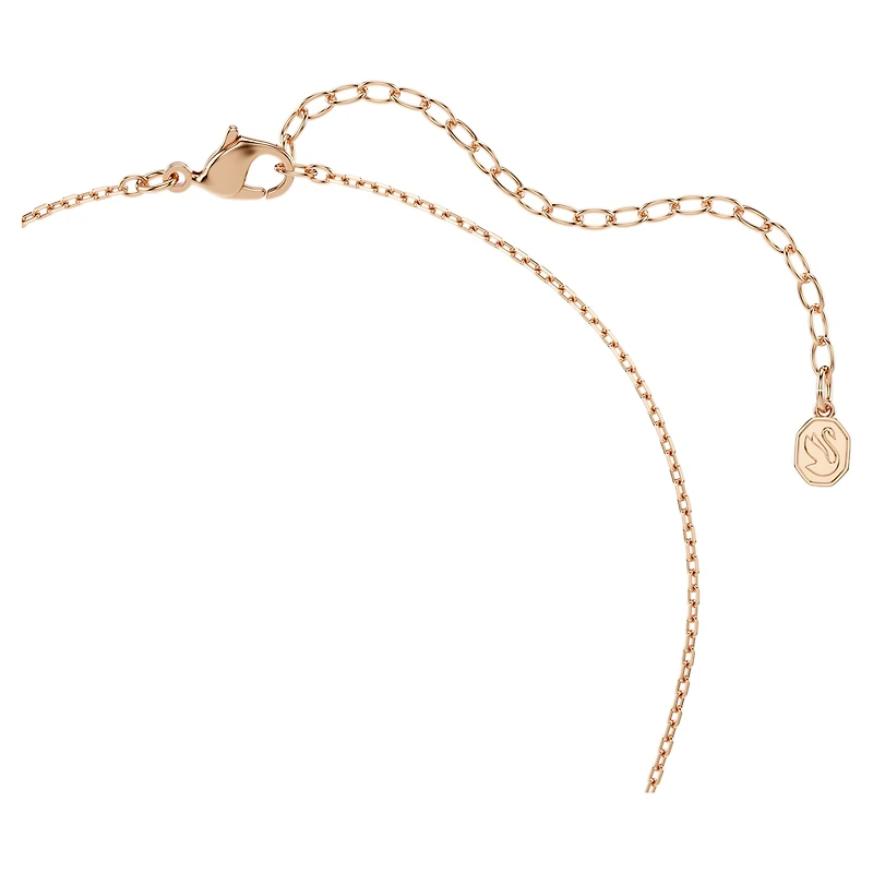 Swan pendant, Mixed cuts, Swan, White, Rose gold-tone plated by SWAROVSKI