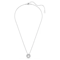 Sublima pendant, Round cut, White, Rhodium plated
