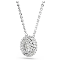Sublima pendant, Round cut, White, Rhodium plated