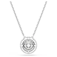 Sublima pendant, Round cut, White, Rhodium plated