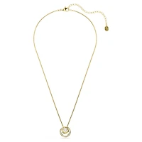 Hyperbola pendant, Round cut, White, 18K gold finish