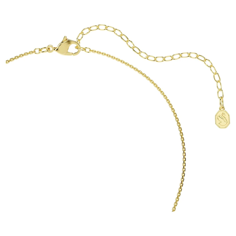 Hyperbola pendant, Round cut, White, 18K gold finish