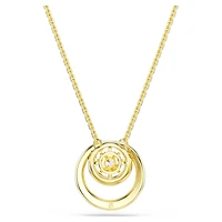 Hyperbola pendant, Round cut, White, 18K gold finish