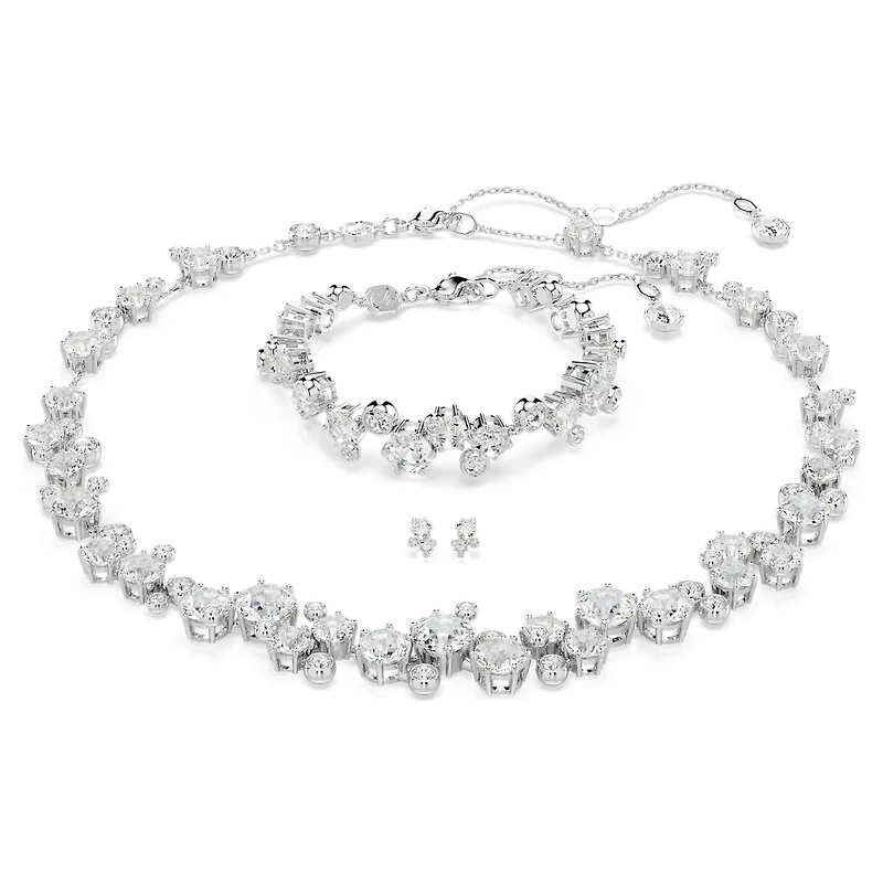 Constella set, Mixed cuts, White, Rhodium plated by SWAROVSKI