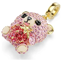 Idyllia charm, Mixed cuts, Teddy, Pink, 18K gold finish