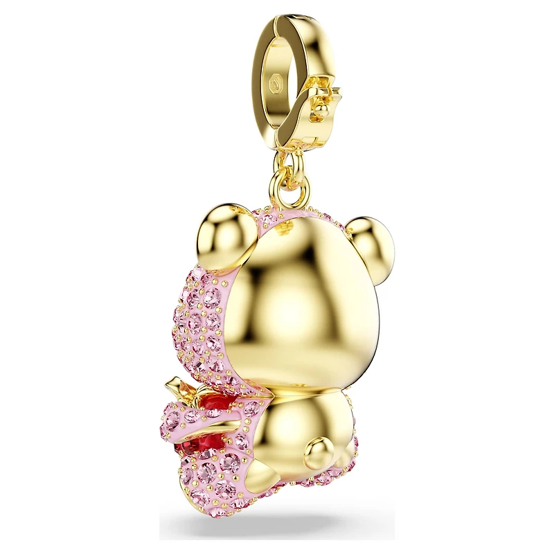 Idyllia charm, Mixed cuts, Teddy, Pink, 18K gold finish