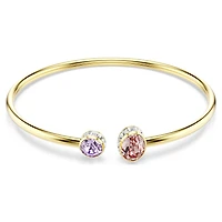 Chroma bangle, Mixed cuts, Multicoloured, 18K gold finish