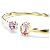Chroma bangle, Mixed cuts, Multicoloured, 18K gold finish