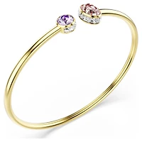 Chroma bangle, Mixed cuts, Multicoloured, 18K gold finish