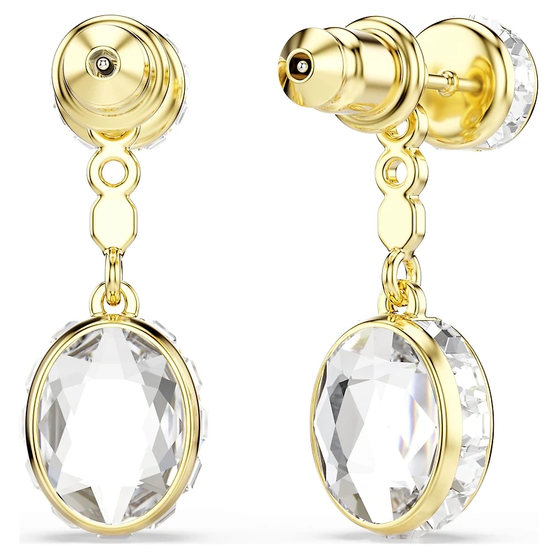Chroma drop earrings, Mixed cuts, Multicoloured, 18K gold finish