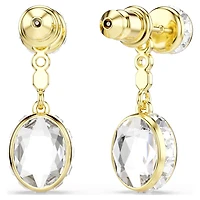 Chroma drop earrings, Mixed cuts, Multicoloured, 18K gold finish