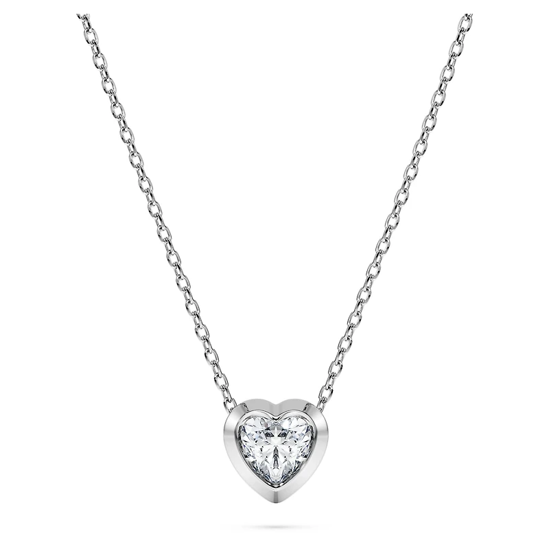 Eternity pendant, Lab-grown diamonds 0.5 ct tw, Heart shape, Sterling silver by SWAROVSKI