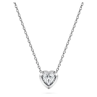 Eternity pendant, Lab-grown diamonds 0.5 ct tw, Heart shape, Sterling silver by SWAROVSKI