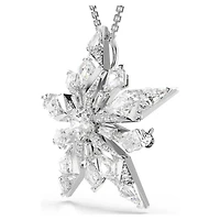 Idyllia pendant, Star, White, Rhodium plated by SWAROVSKI