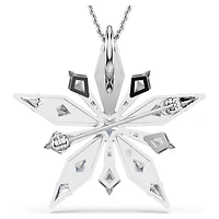 Idyllia pendant and brooch, Star, White, Rhodium plated by SWAROVSKI