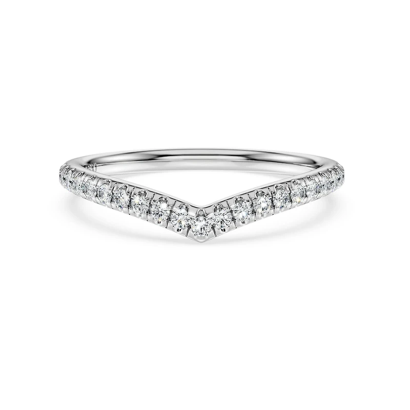 Eternity V band ring, Lab-grown diamonds 0.25 ct tw, Round shape, 14K white gold by SWAROVSKI
