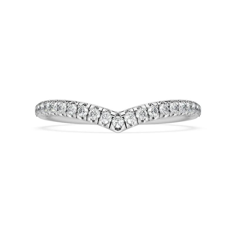 Eternity V band ring, Lab-grown diamonds 0.25 ct tw, Round shape, 14K white gold by SWAROVSKI
