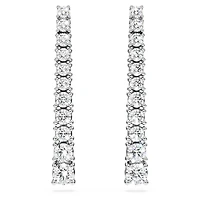 Eternity drop earrings, Lab-grown diamonds 1.3 ct tw, Round shape, 14K white gold by SWAROVSKI