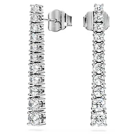 Eternity drop earrings, Lab-grown diamonds 1.3 ct tw, Round shape, 14K white gold by SWAROVSKI