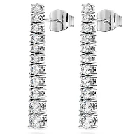 Eternity drop earrings, Lab-grown diamonds 1.3 ct tw, Round shape, 14K white gold by SWAROVSKI