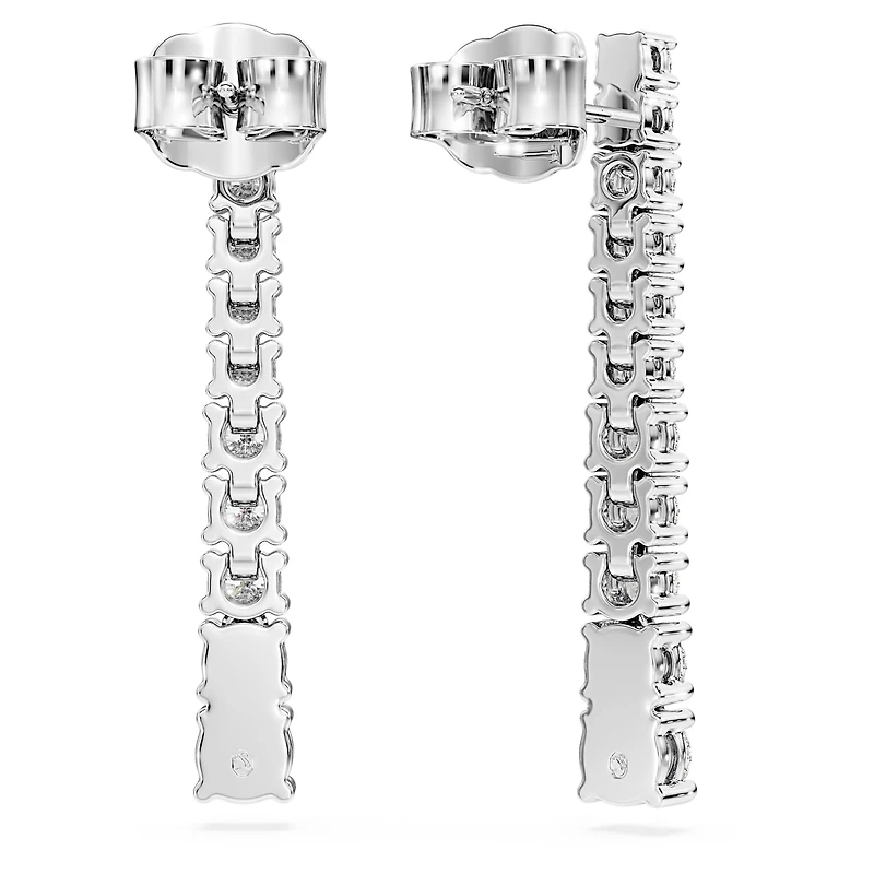 Eternity drop earrings, Lab-grown diamonds 1.3 ct tw, Round shape, 14K white gold by SWAROVSKI