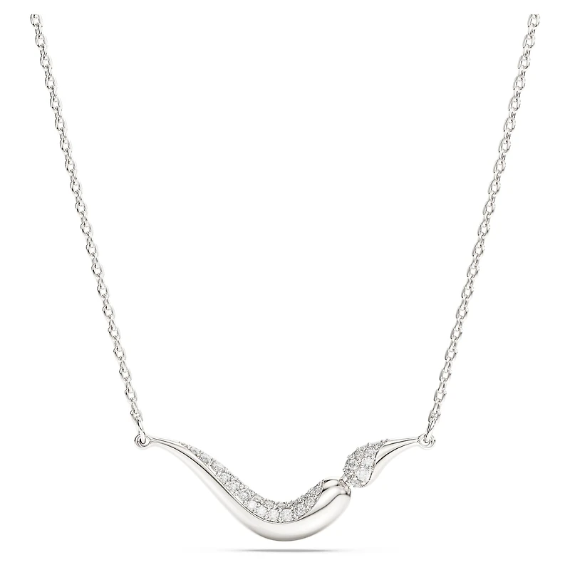 Swarovski Classica necklace, Round cut, White, Sterling silver