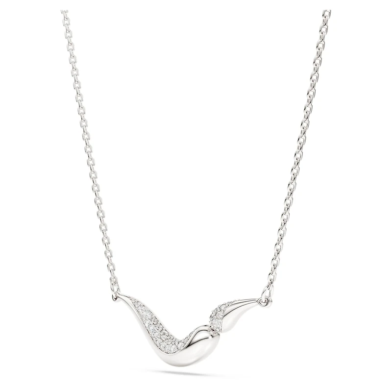 Swarovski Classica necklace, Round cut, White, Sterling silver