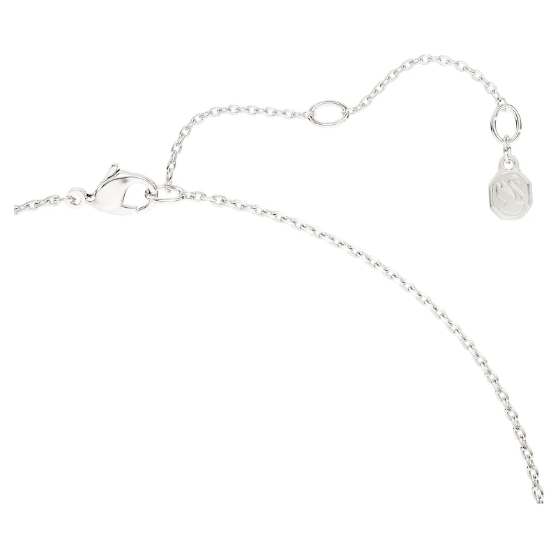 Swarovski Classica necklace, Round cut, White, Sterling silver