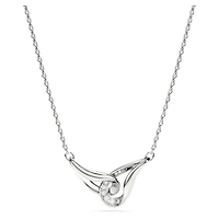 Swarovski Classica pendant, Round cut, Interlocking, White, Sterling silver