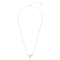 Swarovski Classica pendant, Round cut, Interlocking, White, Sterling silver
